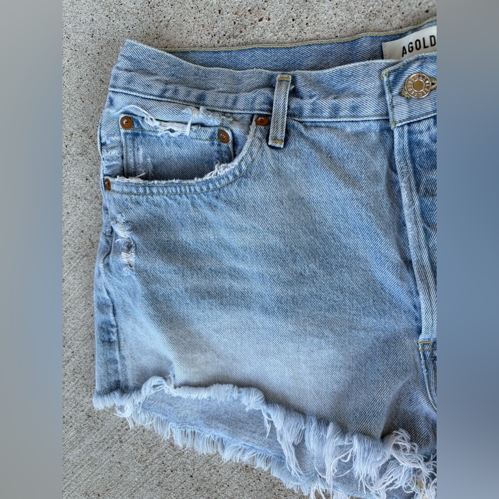 Agolde Parker Blue Jean Shorts - Picture 2 of 7